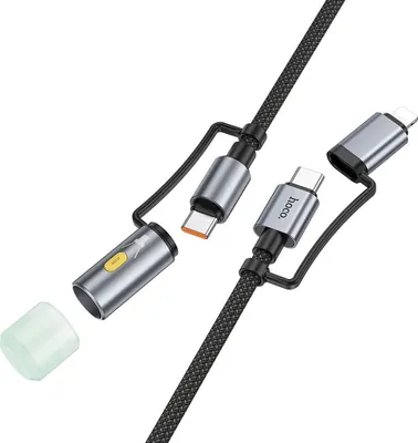Immagine prodotto di Cavo all-in-one USB C / Lightning a USB C / LED Light Hoco PD 3A 60W 1,2 m U138 nero