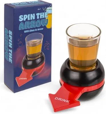 Productafbeelding van Drinkspel spin the arrow - Draaischijl & borrelglas set - Partyspel voor volwassenen