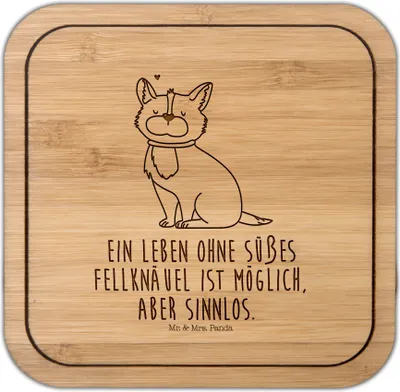 Produktbild von Mr. & Mrs. Panda Tischuntersetzer Hund Glück - Transparent - Geschenk, Haustier, Liebe, Corgie, Spruch, Untersetzer Kork, Coaster, Tischschoner, gläseruntersetzer, Herz