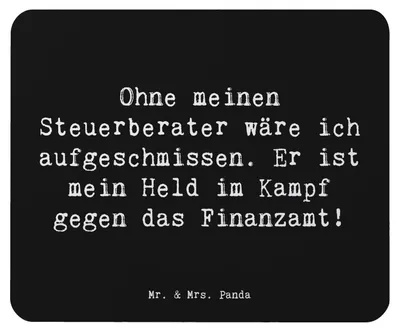 Produktbild von Mr. & Mrs. Panda Mauspad Spruch Steuerberater Held - Schwarz - Geschenk, Beruf, mousematte, handgefertigte Geschenke, Steuergesetze, Steuerwelt, Mouse Pad, Mousepad, pc