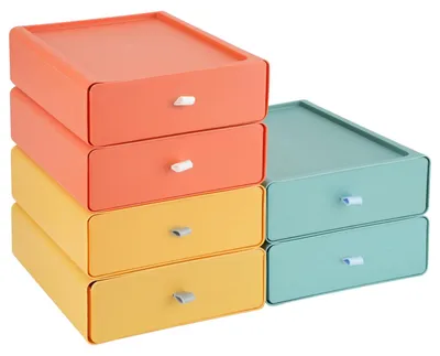 Obrázok produktu pre Omgoods – Stohovateľné úložné zásuvky na písací stôl (6 kusov)