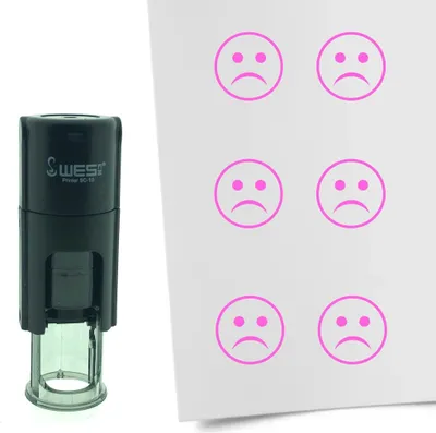 Obrázek produktu pro Razítko CombiCraft Smiley Desperate kulaté 10 mm - růžový inkoust