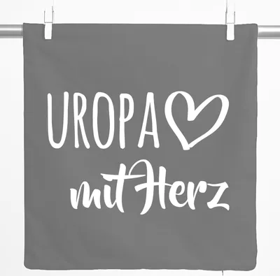 Produktbild von Huuraa Kissenbezug Uropa mit Herz 40x40cm Steel Grey Baumwolle Dekokissenbezug Geschenkidee