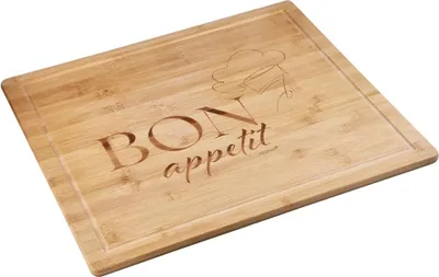 Immagine prodotto di KESPER, piano di copertura per piano cottura, protezione in bambù con incisione "BON APPÉTIT" – con scanalatura per raccogliere i liquidi e 4 piedini – utilizzabile anche come tagliere – modello 5859713