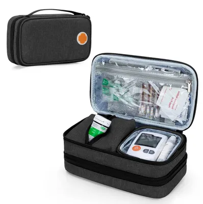 Immagine prodotto di Omgoods - Borsa termica isolata per insulina, ideale per viaggi, colore nero