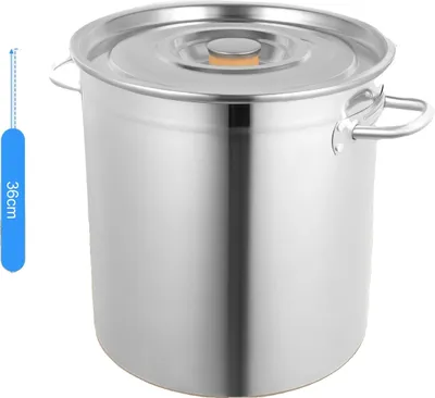 Imagen del producto de Olla de almacenamiento para la cocina, gran capacidad de 35 litros, acero inoxidable duradero, 35 litros