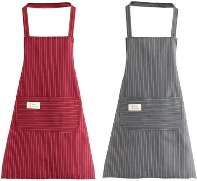 Produktbild von Unyqoos® Set: 2 verstellbare Kochschürzen mit Taschen, 70×66 cm, Baumwollmischung (>60% Baumwolle), wasch- & trocknergeeignet – für Küche & Gastronomie