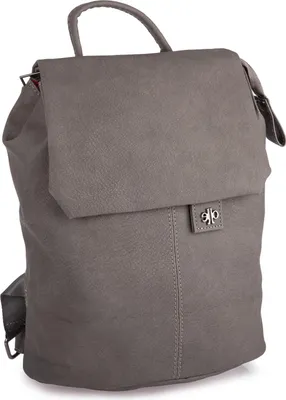 Produktbild von Jennifer Jones Klein Damen Rucksack Alltag aus weichem Kunstleder mit klappe grau