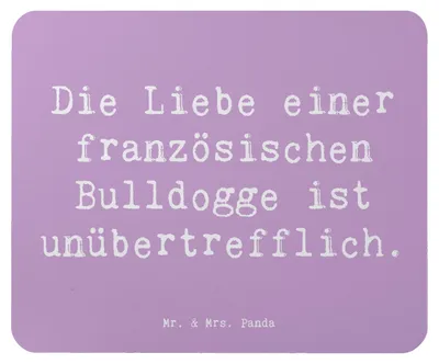 Produktbild von Mr. & Mrs. Panda Mauspad Spruch Französische Bulldogge Liebe - Lavendeltraum - Geschenk, computermatte, Hunderasse, einer französischen, Wesen, Mouse Pad, Hunderassen