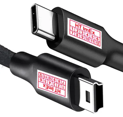 Produktbild von USB Kabel Delock C -> Mini-B St/St 1m schwarz Nylon