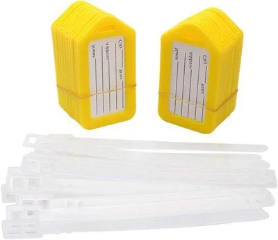 Produktbild von Gelbe Reisetiketten 20 Stück, Plastik, Namensschild