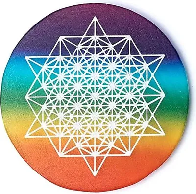 Produktbild von Selenit-Untersetzer 64-Sterne-Tetraeder – 2er-Set – 85 g