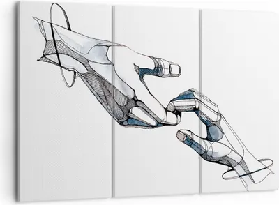 Produktbild von Bild auf Leinwand - Leinwandbild - 3 Teile - Surrealismus Hände Hilfe - 105x70cm - Wand Bild - Wanddeko - Wandbilder - Leinwanddruck - Bilder - Wanddekoration - Leinwand bilder - CE105x70-4438