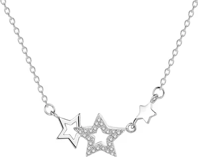 Produktbild von Frauen Strass fünfzackigen Stern Anhänger Schlüsselbein Kette Halskette Schmuck Geschenk