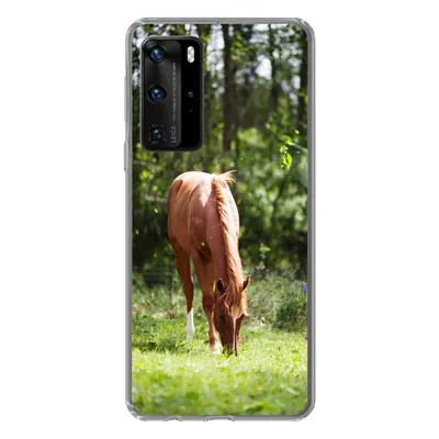 Produktbild von MuchoWow® Handyhülle Schutzhülle Hülle für Huawei P40 Pro Pferd - Blumen - Licht Silikon Softcase Handy Hülle - Schutz