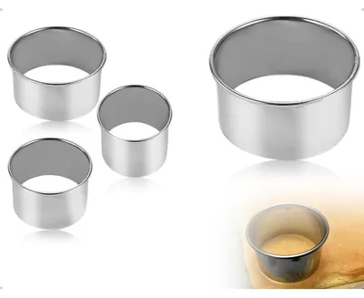 Immagine prodotto di Set di 3 formine rotonde in acciaio inossidabile, diametro 8,1/7,1/6 cm