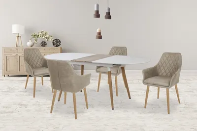 Produktbild von Halmar Oval klappbarer esstisch Kaliber - weiße Eiche Sanremo