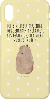Produktbild von Mr. & Mrs. Panda Iphone 10 Handyhülle Murmeltier - Gelb Pastell - Geschenk, Anstand, X, Hülle, Cover, Knigge, Handy, Fröhlichkeit, Lustige Sprüche, Respekt