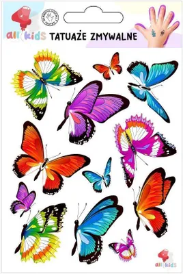 Image de Tatouages lavables pour enfants Papillons colorés