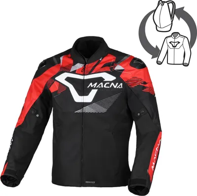 Obrázek produktu pro Macna Admyre, nepromokavá textilní motocyklová bunda, černá/bílá/červená, velikost L