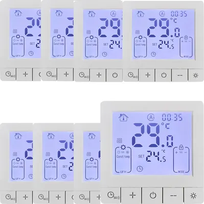 Produktbild von 8X Digital LCD Raumthermostat Sprachsteuerung Wandthermostat fuer 3A Warmwasserbereitung Fussbodenheizung,Tuya-App, programmierbare ,IP20-Schutz, 24 Stunden zeitgesteuertes Ein/Aus