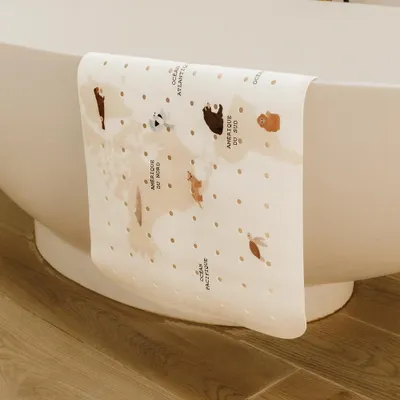 Immagine prodotto di Tappetino antiscivolo da bagno con mappa del mondo per bambini