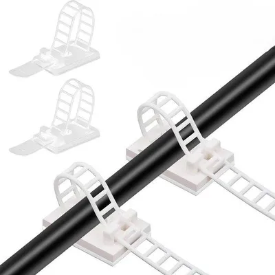 Produktbild von Netzwerk-Kabel-Organizer - Selbstklebende Kabelklammer - Bürokabelhalter - 50 Stück - 2,5 x 1,8 cm - Selbstklebend - Netzwerk-Kabel-Management