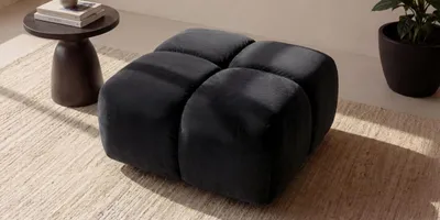 Produktbild von Kaiser Möbel Hocker, Pouf, Veloursstoff Bluvel, Schwarz, Averro