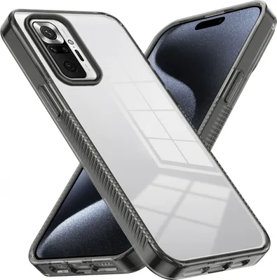Produktbild von Hülle für Xiaomi Redmi Note 10 Pro/Note 10 Pro Max Rutschfest Kristallklare Stoßfeste TPU Bumper Handyhülle Schwarz