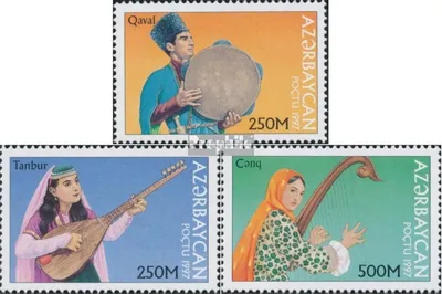Produktbild von Briefmarken Aserbaidschan 1997 Mi 389-391 (kompl.Ausg.) postfrisch Musikinstrumente