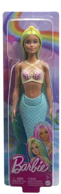 Produktbild von Meerjungfrau-Puppe Barbie Dreamtopia mit gelbem Oberteil und blauer Flosse