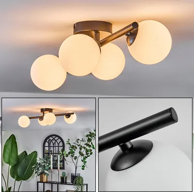 Produktbild von Isorella Deckenlampe aus Metall/Glas in Schwarz/Weiß