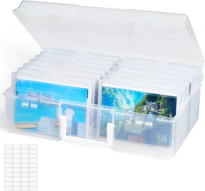 Productafbeelding van Foto Opbergdoos 35 x 19 cm - Photo Organizer met 14 Binnenvakken voor 10x15 cm 4R Foto's - Foto-doos