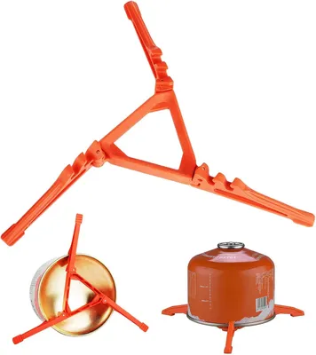 Produktbild von Gaskartuschenständer, universeller Camping-Gaskartuschenhalter, tragbares Stativ, faltbar (orange)