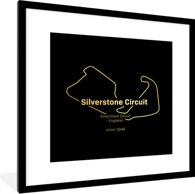 Produktbild von MuchoWow® Gerahmtes Poster England - Formel 1 - Rennstrecke 40x40 cm - Poster mit Schwarzem Bilderrahmen Wandposter Rahmen Foto Bilder - Poster - Plakat im Rahmen