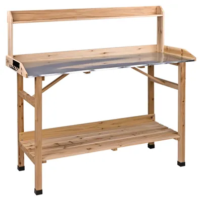 Pflanztisch Pflanzentisch Gärtnertisch Blumentisch PT 120x45x109 cm Massiv Holz Dekotisch Dema 4031765470261 47026