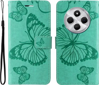 Produktbild von Xiaomi Redmi 14C Hülle - Coverup Schmetterlinge Klapphülle - Mintgrün