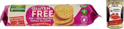 Produktbild von Gullón Gluten Free Digestive Biscotti Senza Glutine,Kekse Glutenfrei 150g + Italian Gourmet Polpa di Pomodoro 400g Dose
