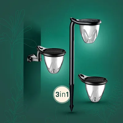 Produktbild von Spectrum LED Solarleuchte 3in1 Solara Brilo 1W Gartenspot 100lm Erdspieß  IP44 Bodenstrahler 3000-6000K CCT
