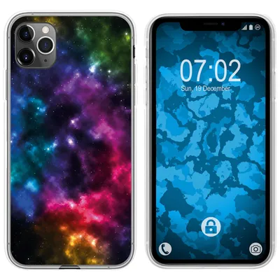 Produktbild von PhoneNatic Case kompatibel mit Apple iPhone 11 Pro Max Silikon-Hülle Space Nebula M8