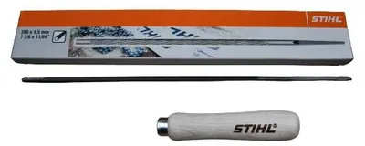 Produktbild von STIHL  Rundfeile 56057714506 6 Stück 200x4,5mm für .325" Sägeketten mit 1 Holz Feilenhalter