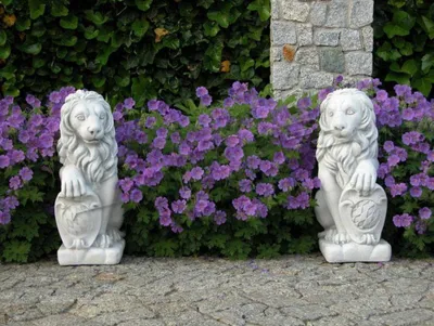 Zdjęcie produktu dla Lew Ogrodowy Figura Tarasowa Rzeźba Ogrodowa Figury Rzeźby Statuetki S103014