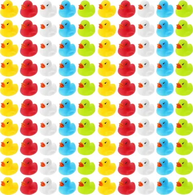Produktbild von 100er WELLGRO Badeenten Set – Gummienten Rubber Ducks für Kinder & Babys – Badewannenspielzeug Baby, Wasser Spielzeug Kinder, Mini Badeenten Set, Geschenk, Party Mitgebsel & Deko – BPA-frei