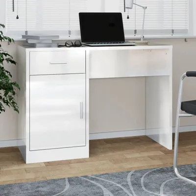 Immagine prodotto di Maison Exclusive - Scrivania con spazio contenitivo, bianco lucido, 100x40x73 cm
