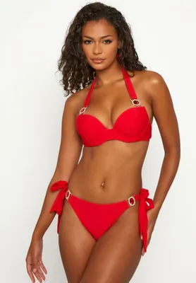 Produktbild von Moda Minx Bikini-Hose Amour mit seitlicher Bindung und tollem Steinbesatz Red L