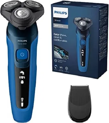 Produktbild von Philips Series 5000 Elektrischer Nass- und Trockenrasierer S5466/18, Leistungsstarke & sanfte Rasur, SteelPrecision-Schersystem, flexible 360° Scherköpfe, 60 Min. Laufzeit