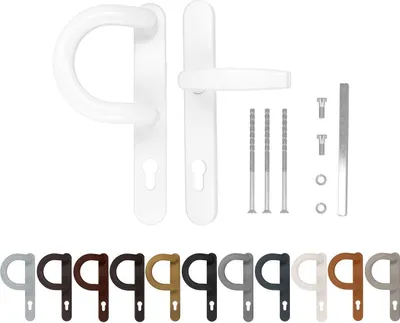 Produktbild von Premium Drückergarnitur Victory DHS 92mm - Oval - Griff-Bügel, Farbe:Braun RAL 8019, Schildbreite:36mm