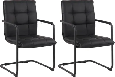 Produktbild von TPFLiving 2er Set Besucherstühle Gant Kunstleder Gestell schwarz schwarz
