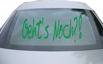 Produktbild von Indigos UG - Aufkleber Heckscheibe & Motorklappe DE6158 - grün - 600x285 mm - geht’s noch! - Auto Scheiben Fenster Heckklappe Tuning Racing JDM - Die cut