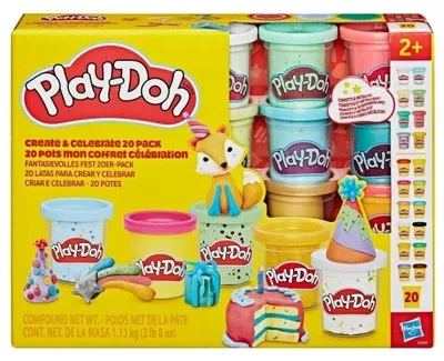 Image de Play-Doh Create and Celebrate, pour les enfants de 2 ans et plus, fabriqué en polypropylène (PP) et en polyéthylène, contient 20 pièces